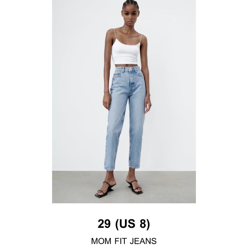 ZARA MOM FIT JEANS (Blue/gray, Size 8)